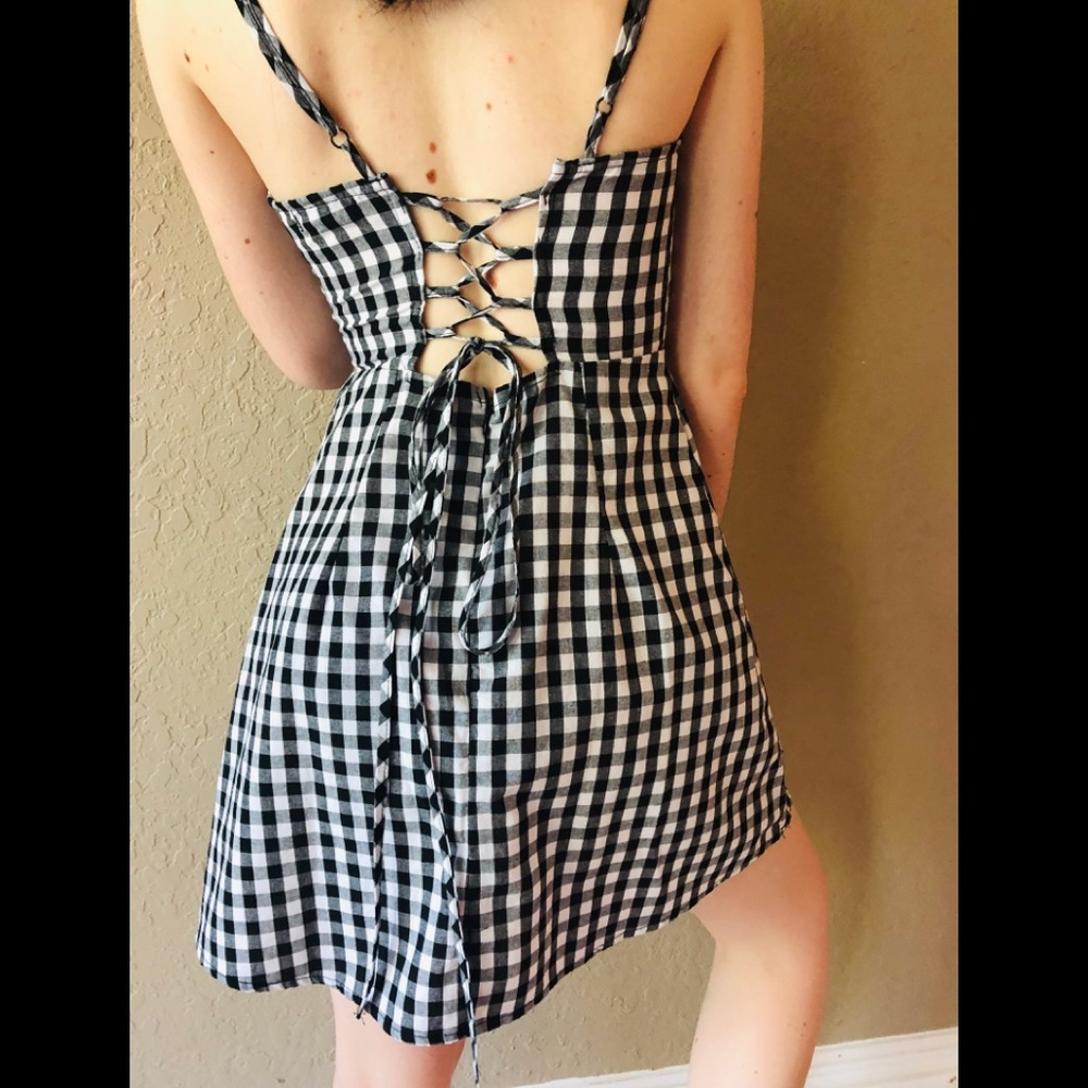 S’ Adorable black white checker summer dress